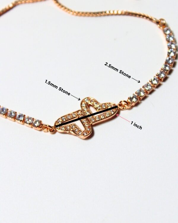 Adjustable Dual Heart Tennis Bracelet – Gold – Nuzha - Image 5